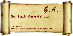 Gerlach Ambrózia névjegykártya